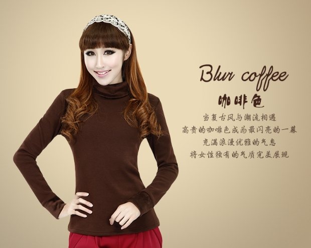 Cộng với phân bón XL nữ béo cao cổ áo lót nhiệt dài tay áo cộng với nhung dày lên đáy áo mùa thu và mặc mùa đông mặc quần tất 3d