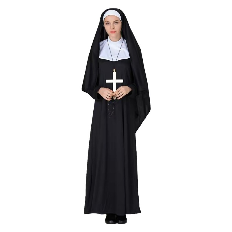 Medieval Retro Priest Priestly Robe Abbot's Robe Monastery Clothing Virgin Mary Nun's Robe Cosplay Costume