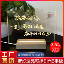 Acrylic Pins Luminous note board white erasable number pen trumpet large number writing tablet desk surface whiteboard