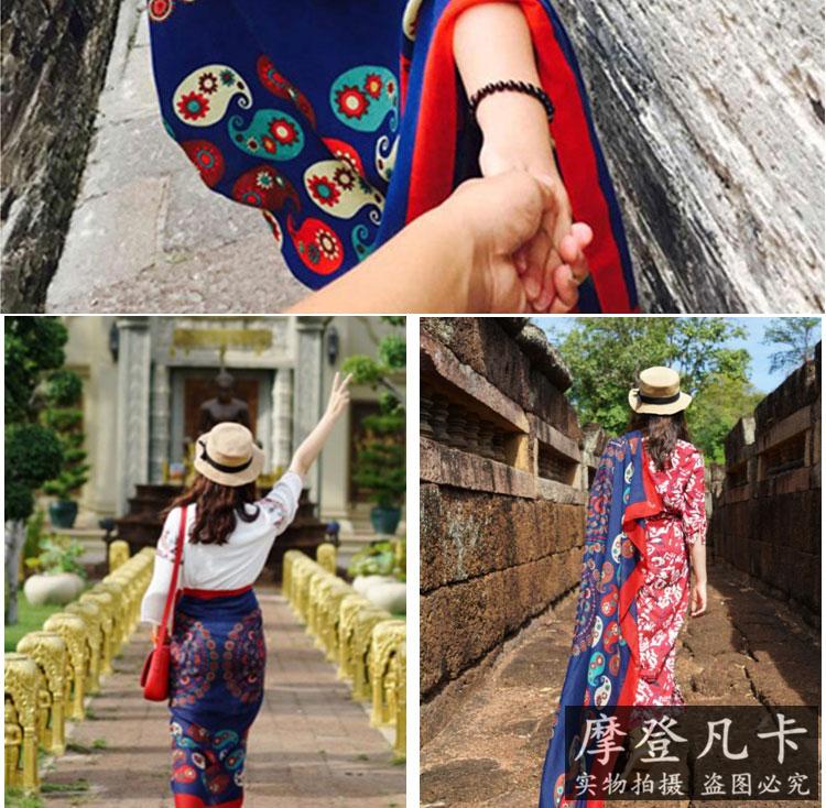 Ngoài trời sa mạc bãi biển bãi biển kem chống nắng siêu lớn thay đổi khăn choàng bông gió quốc gia khăn kép- sử dụng khăn lụa nữ khăn khăn bịt mặt phượt