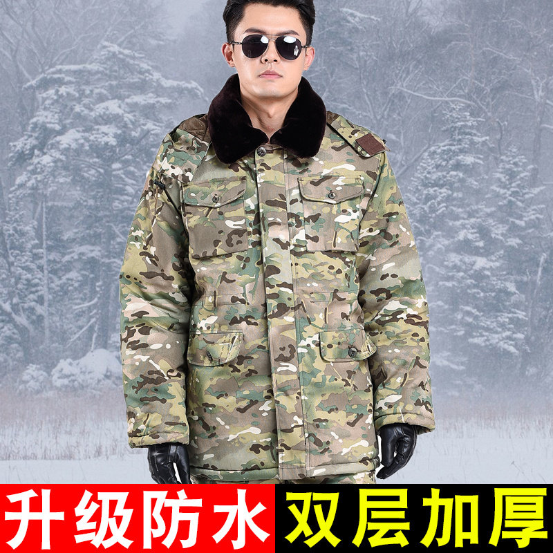 Military cotton coat men's winter thickened medium long version refrigerated storage anti-cold wear cotton clot cotton padded jacket for men's short-style camouflated coat