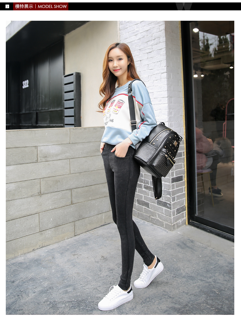 [Break code] Mùa xuân và mùa thu mặc quần legging nữ phần eo cao bó sát bó sát giả denim chân dài quần dài quần tập gym nữ