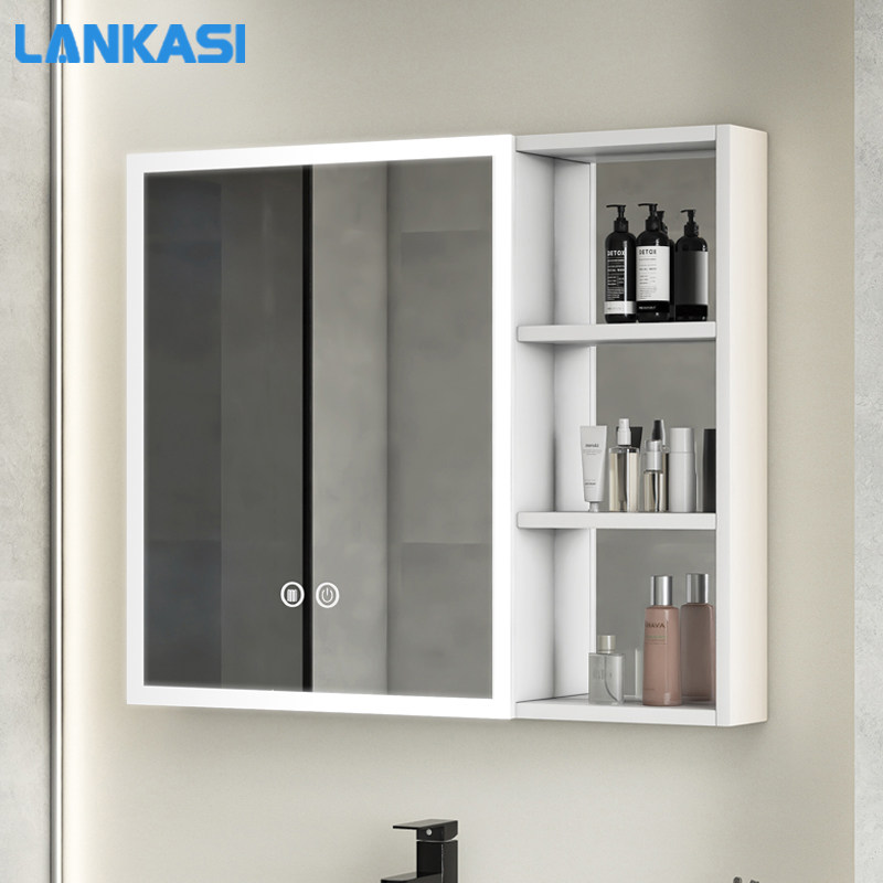 tủ gương nhà tắm thông minh Làm dày không gian nhôm gương phòng tắm tủ làm đẹp thông minh có giá để đồ phòng tắm riêng biệt gương trang điểm treo tường chống thấm nước gương tủ phòng tắm gương tủ phòng tắm