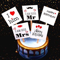 Net Red birthday cake decoration ornaments flag buzzwords I amher MR I am plug-in dessert table dress