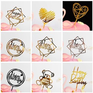 10 Acrylic Birthday Cake Insertion HappyBirthday Letters Rich Male God Baking Decorative Ornaments