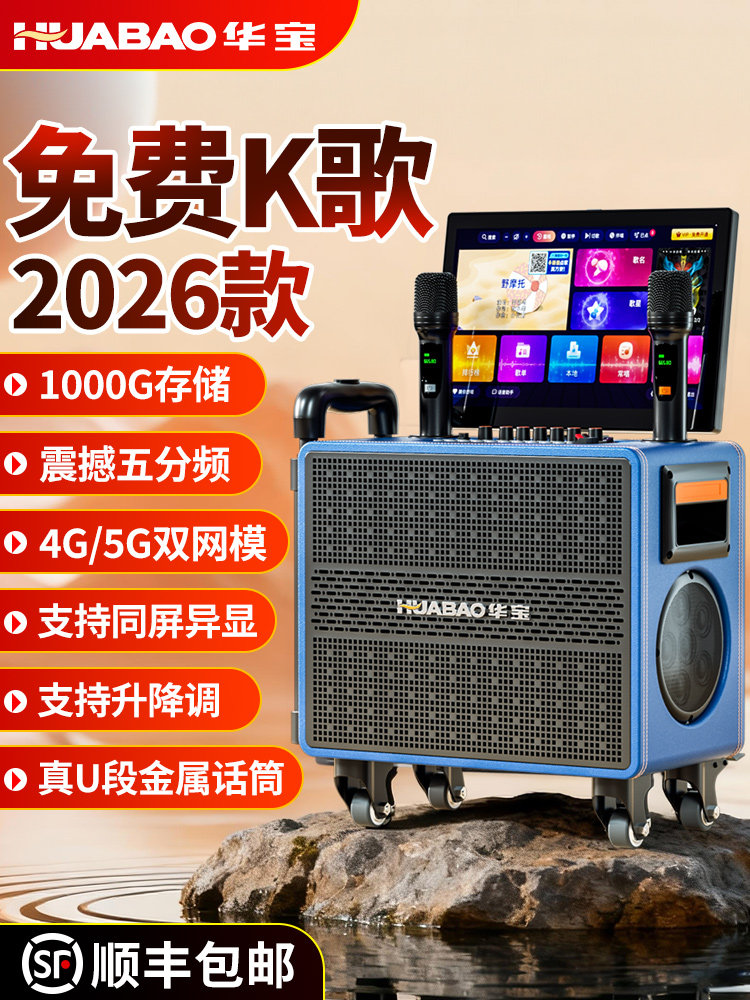 Home Ktv Audio Set Outdoor Karaoke Mobile Karaoke Machine with Microphone and Sound Card All-In-One Speaker