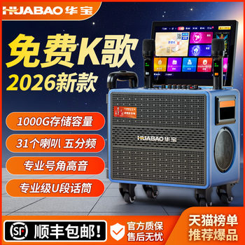 Huabao Family Karaoke Audio Set Outdoor Square Dance Speaker with Display Screen Home Karaoke All-In-One Machine