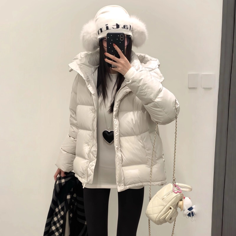 Five-Grid White Puffer down Jacket for Women, Short Style, 2026 Winter New Thickened White Duck Down, Same Style as Lulu Five-Grid White Puffer down Jacket for Women, Short Style, 2026 Winter New Thickened White Duck Down, Same Style as Lulu