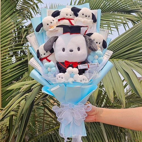 Мультяшная плюшевая кукла, букет