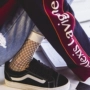 Vớ fishnet vớ nữ màu trắng đen xu hướng vớ lưới Fishnet vớ lưới ngắn vớ Nhật Bản gợi cảm vớ da quần