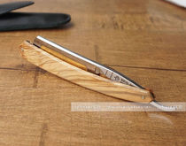 French THIERS ISSARD 6 8 carbon steel blade vintage straight razor razor blade olive wood handle