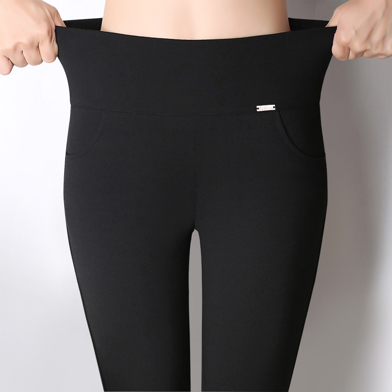 Spring and autumn wear pants lady large-code pencil pants tight pants high back autumn and winter black lean feet