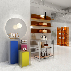 Коммерческие Соединенных Штатов Чэнь 亚克力展示架置物架鞋子包包展示柜服装店橱窗陈列展示台鞋店鞋架