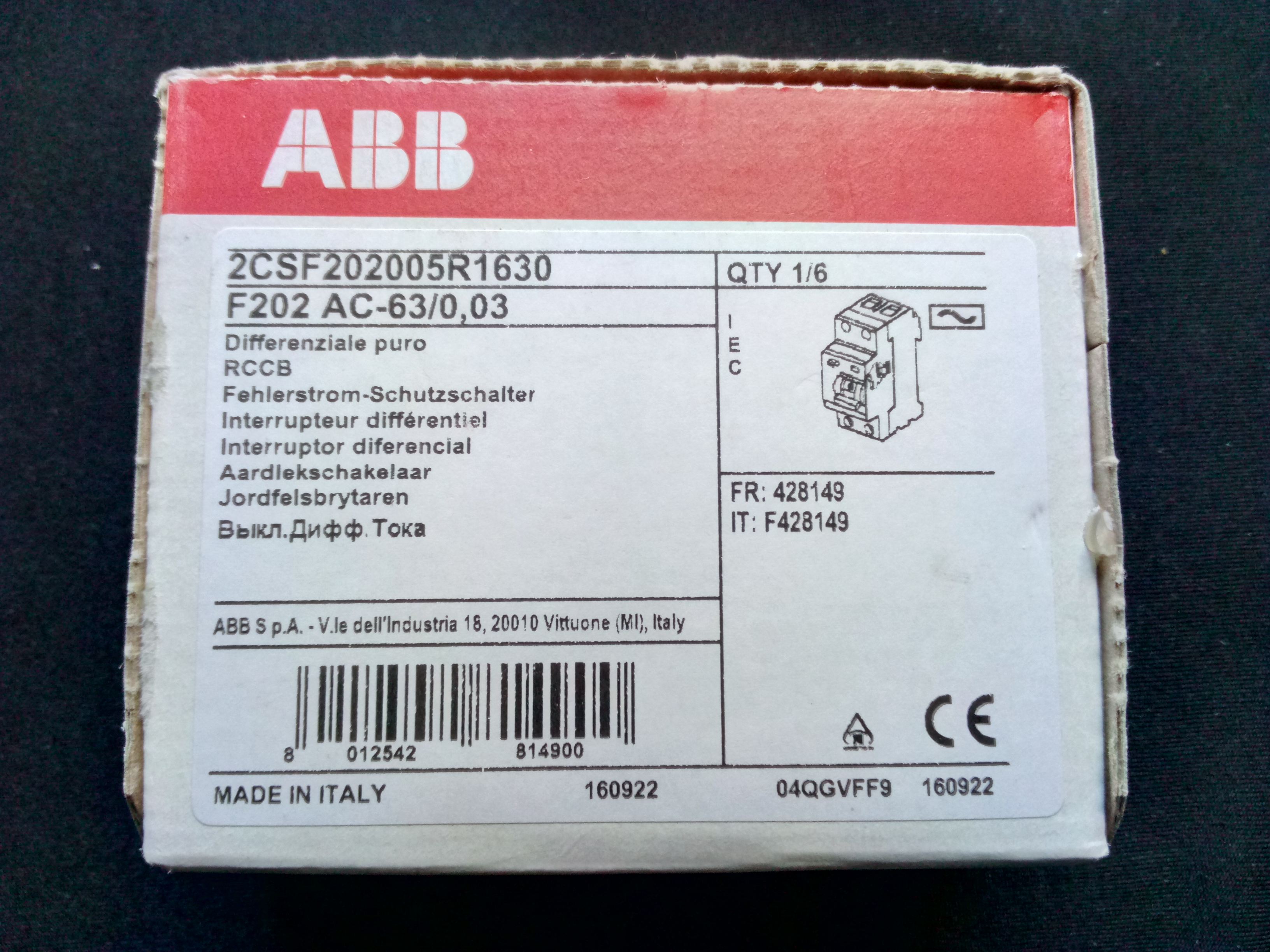 The new original ABB leak protector F202 AC-63 0.03 63A