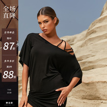 ZYM2319 (vanilla latte) dress with discreet design on shoulders Latin dance practice uniform for women for adults