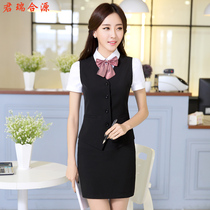 Professional vest suit womens long sleeves spring and summer clothes beautician hotel front desk cashier work clothes flight attendant uniform