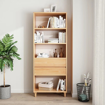 Solid wood bookcase Three-dimensional 5-layer bookshelf shelf Student bookcase Floor cabinet Study log bookcase Household