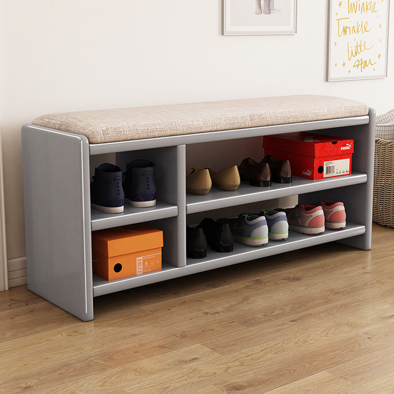 Solid wood shoe changing stool can sit in the shoe cabinet simple modern light luxury Nordic wearing shoe stool home door bench entry