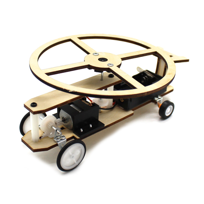 Wood Helicopter 1 Diy Production Taxiing Aircraft Model Boy Creator Tech Small Invention Creative Gift