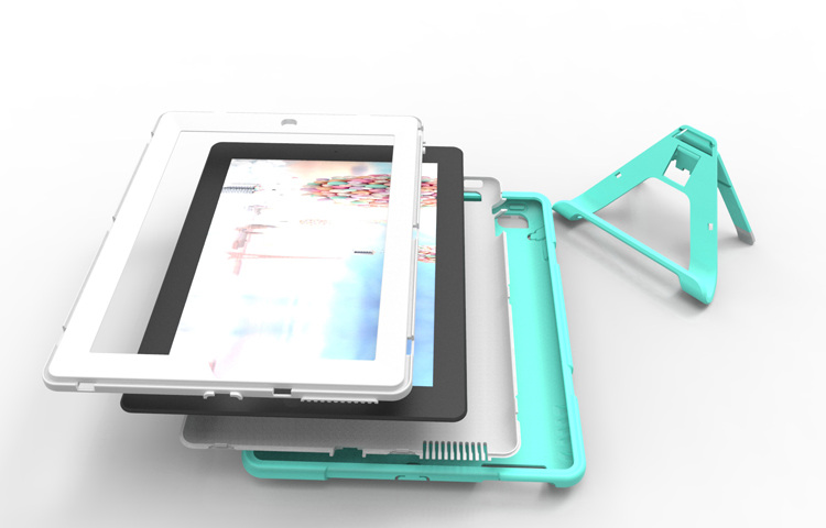 Tablet iPad2 / 3/4 đầy đủ bảo vệ đóng gói vỏ thả tay áo trẻ em kháng silicone đơn giản ba chống đỡ dày - Phụ kiện máy tính bảng bao da ipad 2
