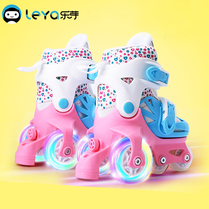 Toddler roller skates children's full suit beginners boys and girls roller skates adjustable size code 3-6 years old double row