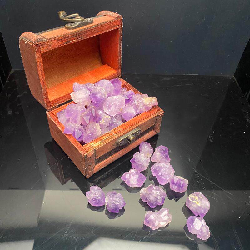 Natural amethyst crystal group handmade jewelry pendant rough stone fish tank decoration natural mineral crystal collection popular science