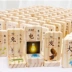 Khối gỗ 100 ký tự Trung Quốc Đồ chơi giáo dục trẻ em domino 1-2-3-6 một tuổi biết chữ le go canh sat Khối xây dựng