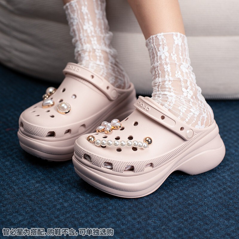 Crocs 26 Summer Women's Fashionable Thick-Soled Little Whale Beach Sandals 206302/207261 Crocs 26 Summer Women's Fashionable Thick-Soled Little Whale Beach Sandals 206302/207261