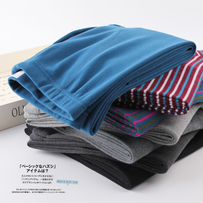 Three-needle men's velvet warm pants thickened winter cotton sanitary pants sanitary pants men's single-piece underwear bottoming cotton wool pants