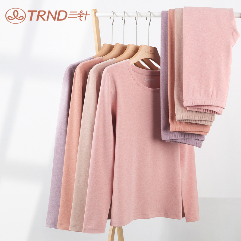 Three-Layer Soft Cotton Thermal Underwear Set for Women, Pure Cotton, Non-Fleece, Medium-Thick, Cloud-Soft Cotton, Autumn Tops and Bottoms, Cotton Thermal Shirt