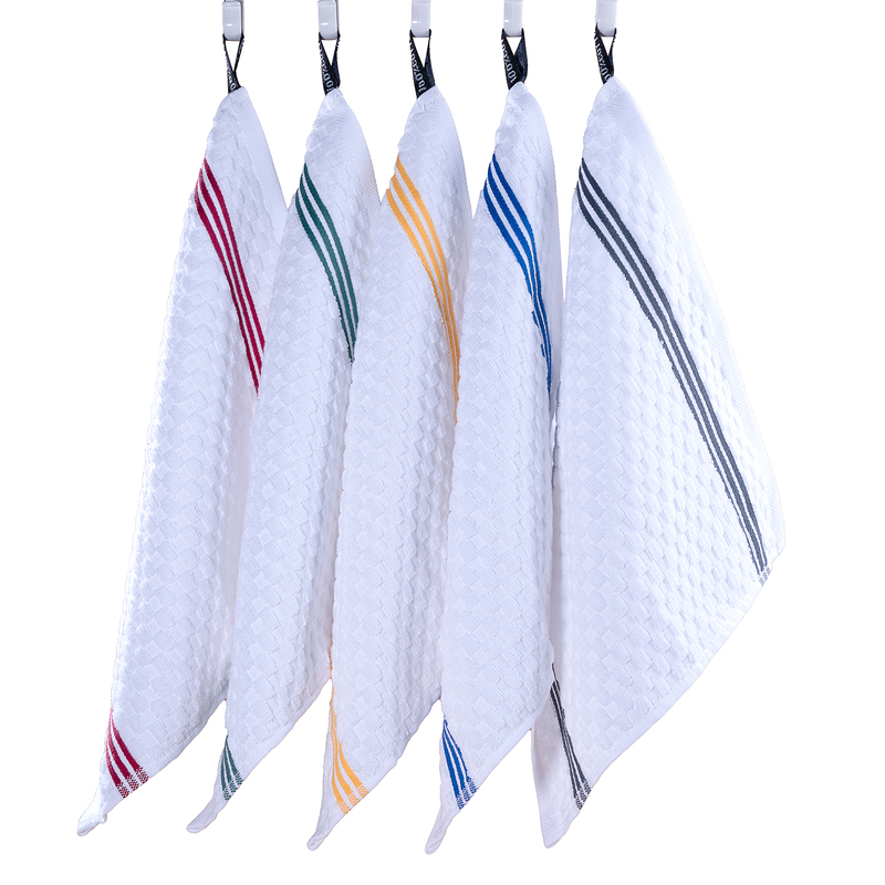 Cotton Square Towels, Color-Coded, Restaurant Cleaning Cloths, Kindergarten Hand Towels, Absorbent and Lint-Free Towels
