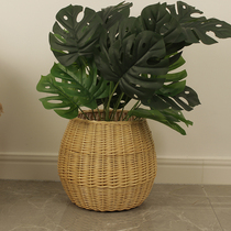 Willow House Rattan Flower Basket Hand-woven Flower Basket Vase Simulated Flower Decoration Willow Basket Japanese-style Decoration