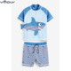 Spot N*XT Children's beach sun protection swimsuit 22 summer shark quick-drying split boys swimsuit 2 pieces (3 ເດືອນ-7 ປີ)