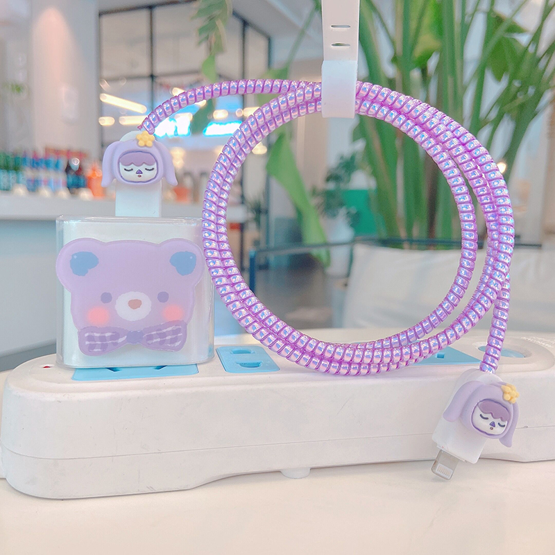 Yake bear Apple 12 data cable protective case suitable for 20W official website fast charging data cable iPhone12 winding rope