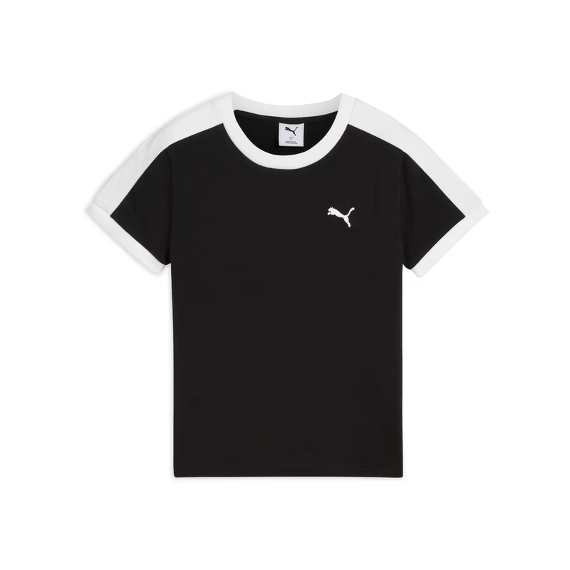 Classic T7 Slim-Fit Casual White Short-Sleeved T-Shirt for Women Puma Official Summer Sports Top 635876