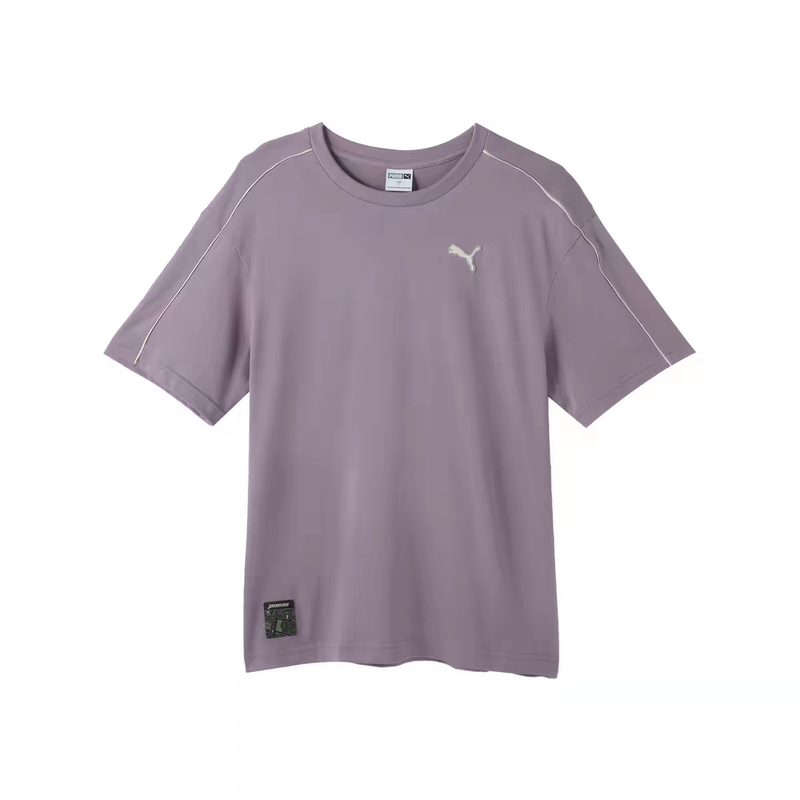 Sports T-Shirt for Men and Women, Loose Casual Style with Vibrant Piping Lines, Pure Cotton Short Sleeves 628487Puma