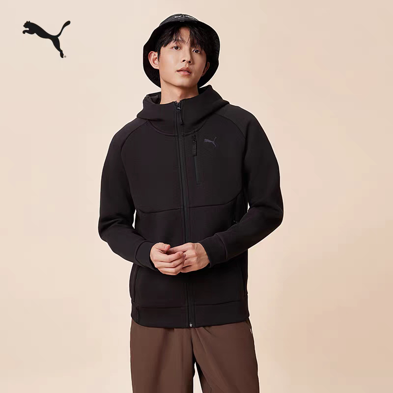 Slim-Fit Solid Color Running Sports Jacket for Men Puma Official New Winter Casual Zipper Jacket 626143