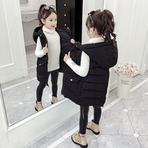 Girl vest winter outside wear 2021 New style thick child hand stuffed cotton children cotton vest coat tide