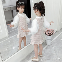 Girls Autumn New style 2021 childrens clothing Net red set childrens female small fragrant wind ladies two-piece spring and autumn clothes