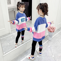 Girls autumn suit 2021 new foreign style white children Spring and Autumn big Children girl Net red fashionable sports