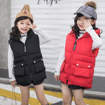 Girl cotton vest autumn winter 2021 New Super foreign air vest in big childrens clothing girl horse clip down cotton coat