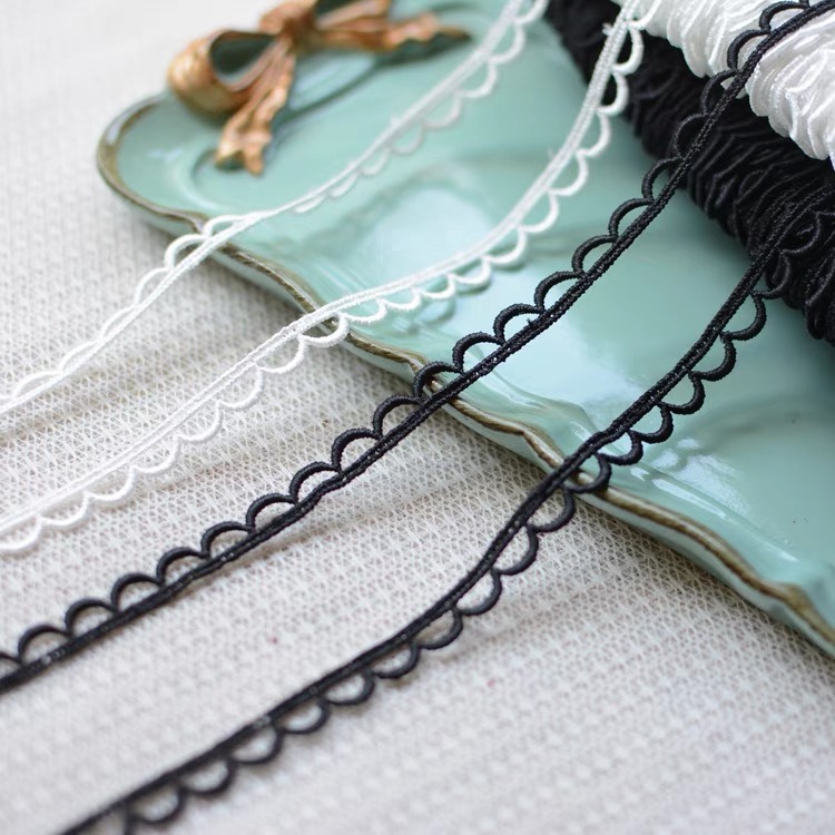 Taiwan-Made Exquisite Crescent-Shaped Water-Soluble Lace Trim DIY Necklace Doll Dress Hem Decoration Accessory Width 0.8cm