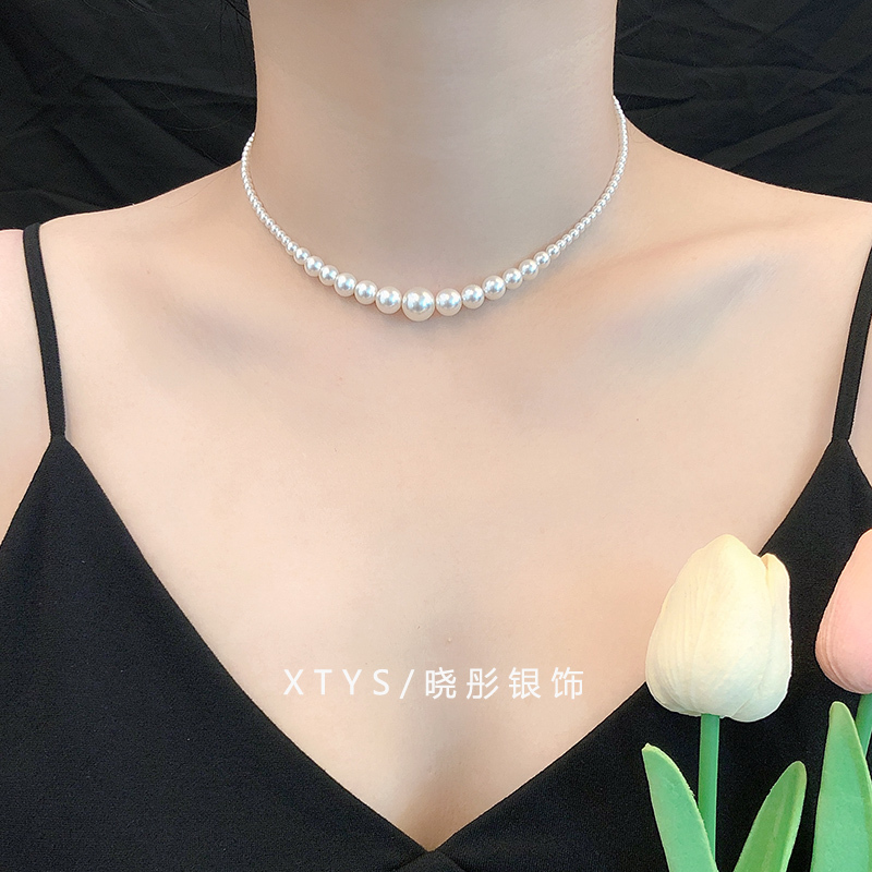 Necklace to Cover Scars after Thyroid Surgery, Natural Pearl, Women's Sterling Silver, New Style, Adjustable Choker, Clavicle Chain Necklace to Cover Scars after Thyroid Surgery, Natural Pearl, Women's Sterling Silver, New Style, Adjustable Choker, Clavicle Chain