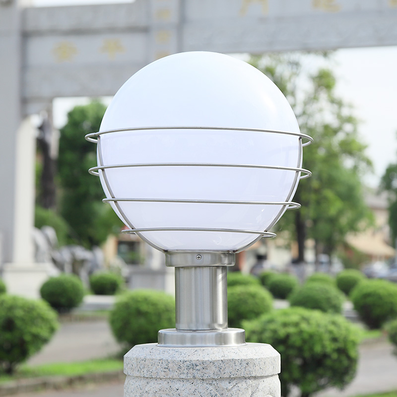 Pillar lamp ball lamp stainless steel door post lamp outdoor waterproof garden lamp villa gate pillar lamp wall lamp
