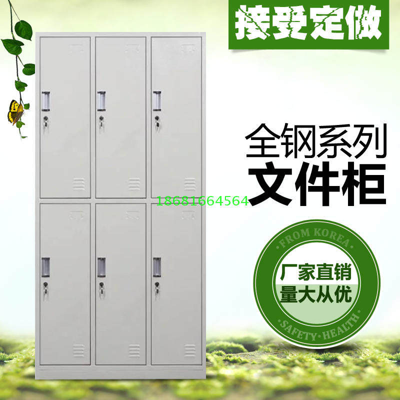 Yunnan Kunming bathroom Bath dressing room Six 6-door tin wardrobe Dressing cabinet Staff cabinet Storage cabinet Locker