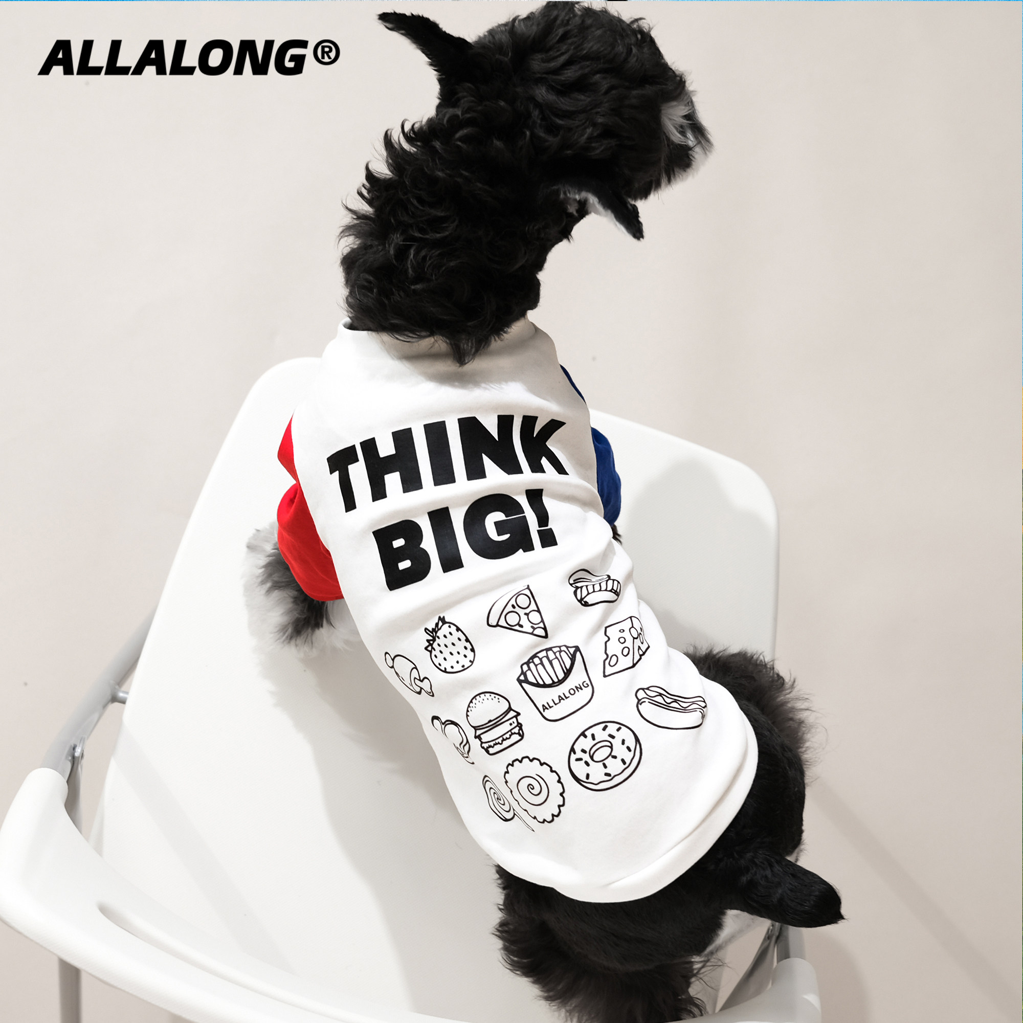 ALLA LONG DOG CLOTHES ORIGINAL DESIGN PET COLOR SPLICING UNDERSHIRT T-SHIRT TEDDY SNOWNERY BULLFIGHTING BULL