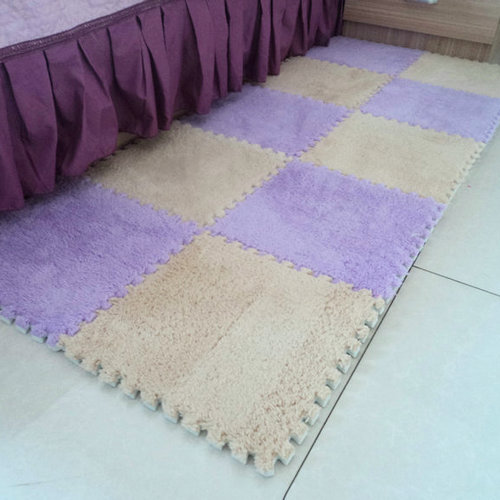 Giải phóng mặt bằng B sản phẩm khảm sàn mat da lộn ghép hình phòng khách phòng ngủ bò mat dày đáy dài nhung mười miếng thảm gai nhựa