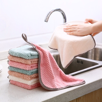 Thickened rag Kitchen supplies Household cleaning cloth Basic non-hair loss non-oil dish towel Table dish cloth