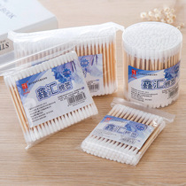  Double-headed first-time cotton swab wooden stick makeup remover makeup hygiene disinfection cotton swab Ear cotton swab Medical cotton swab stick