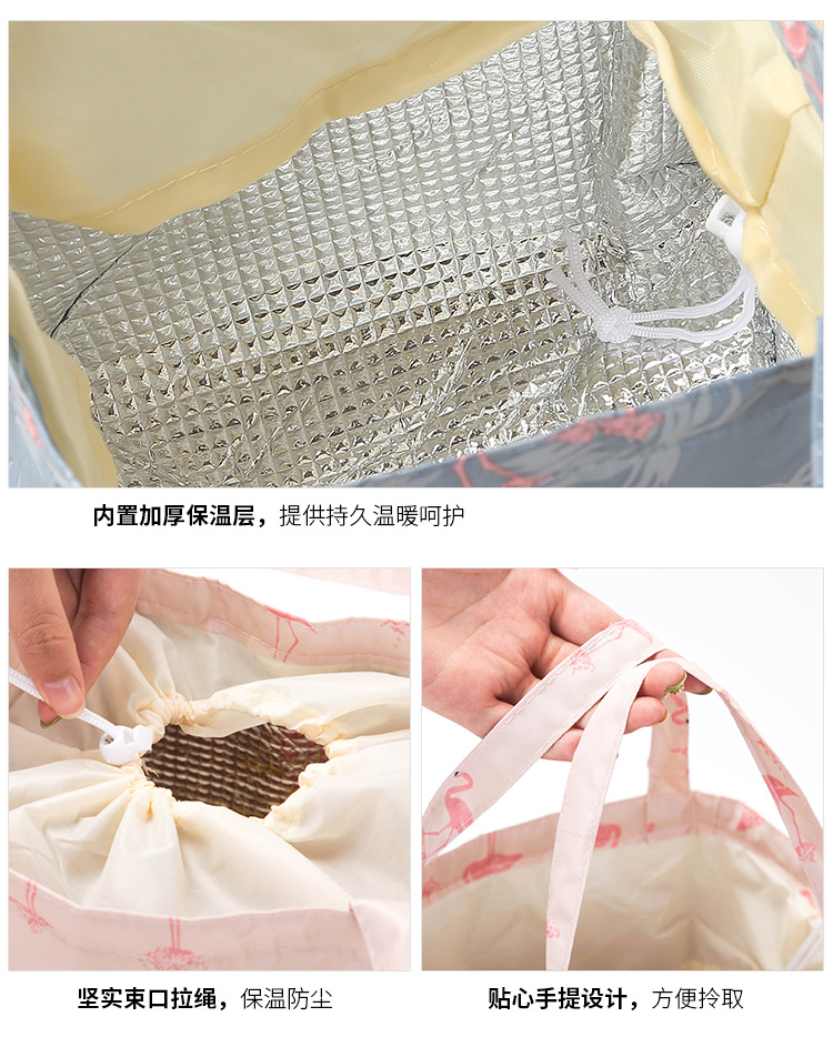 Canvas hộp ăn trưa túi nhôm dày cách nhiệt túi chống thấm túi ăn trưa túi xách nữ chùm ăn trưa túi cách nhiệt túi - Hộp cơm điện sưởi ấm cặp lồng ủ cơm